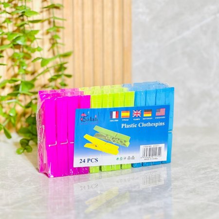 ملاقط غسيل/24 بلاستك ملون K147/1 =ض7 =ض10م